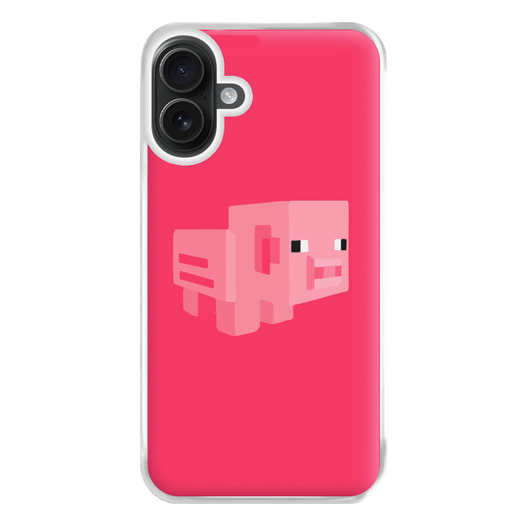 Mining Pig Phone Case for iPhone 16 Plus