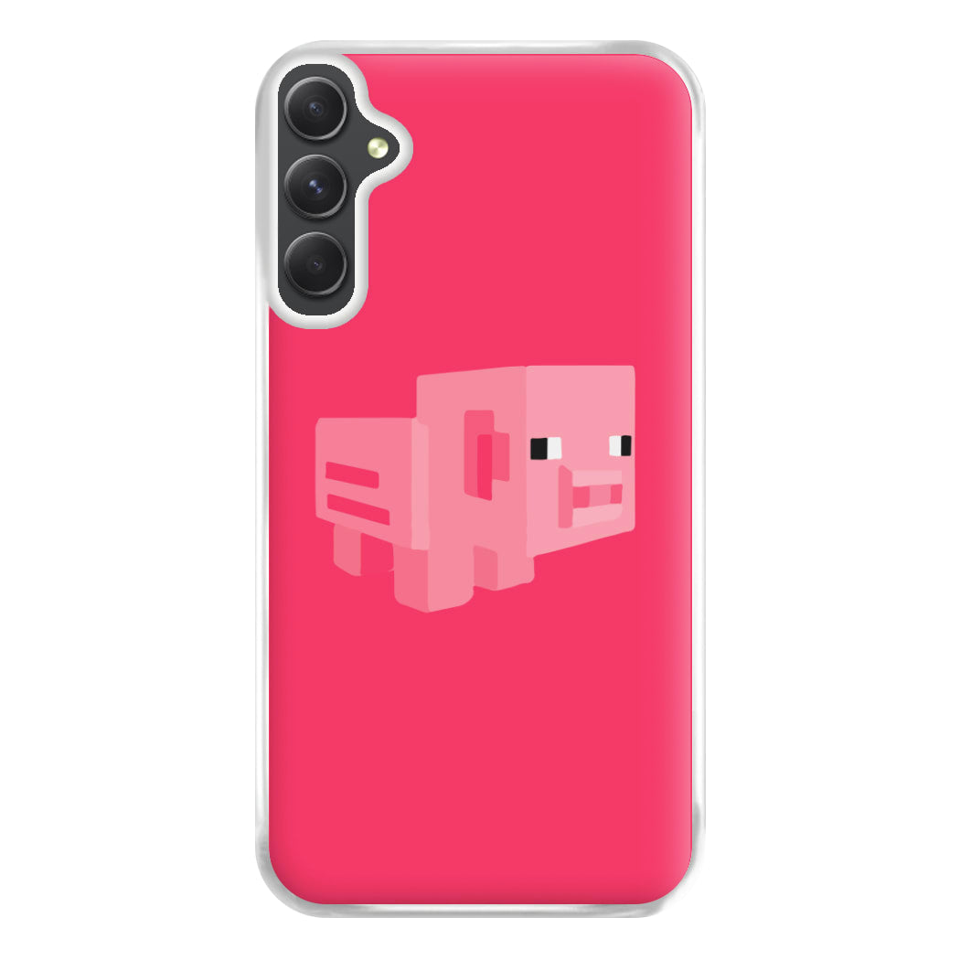 Mining Pig Phone Case for Galaxy A34