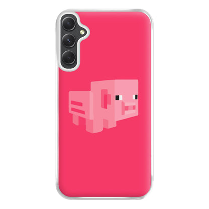 Mining Pig Phone Case for Galaxy A34