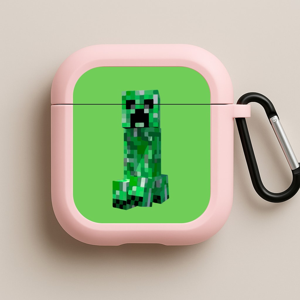 Mining Creeper Pink AirPods Case