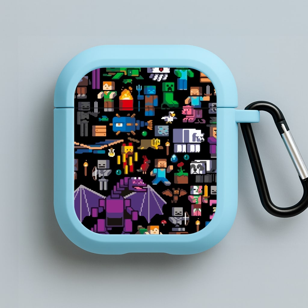 Mining Collage Blue AirPods Case
