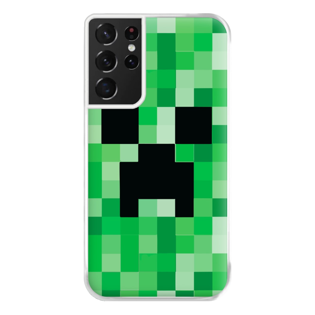 Creeper Face - Mining Phone Case for Galaxy S21 Ultra