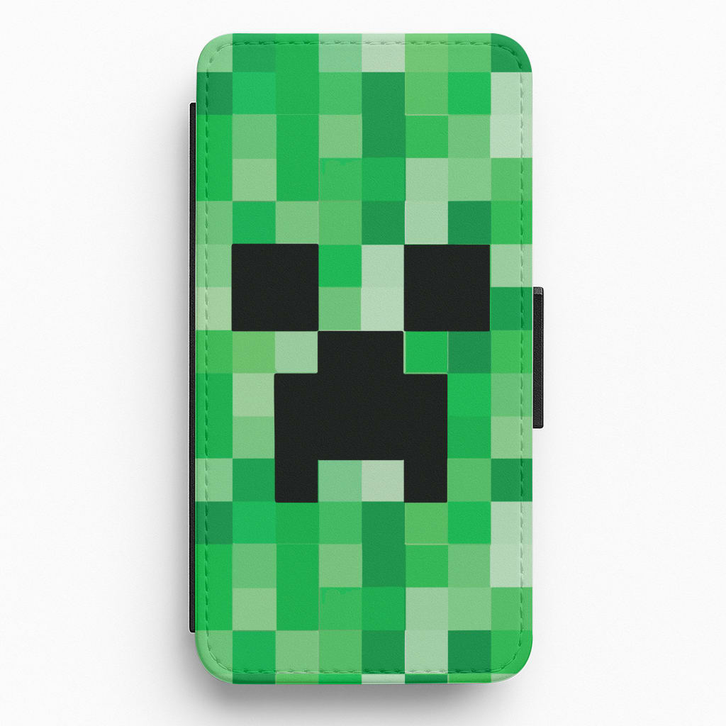 Creeper Face - Mining Flip / Wallet Phone Case