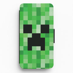 Creeper Face - Mining Flip / Wallet Phone Case
