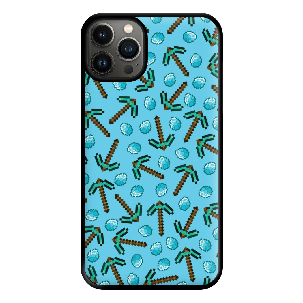 Diamond Axe Pattern Phone Case for iPhone 13