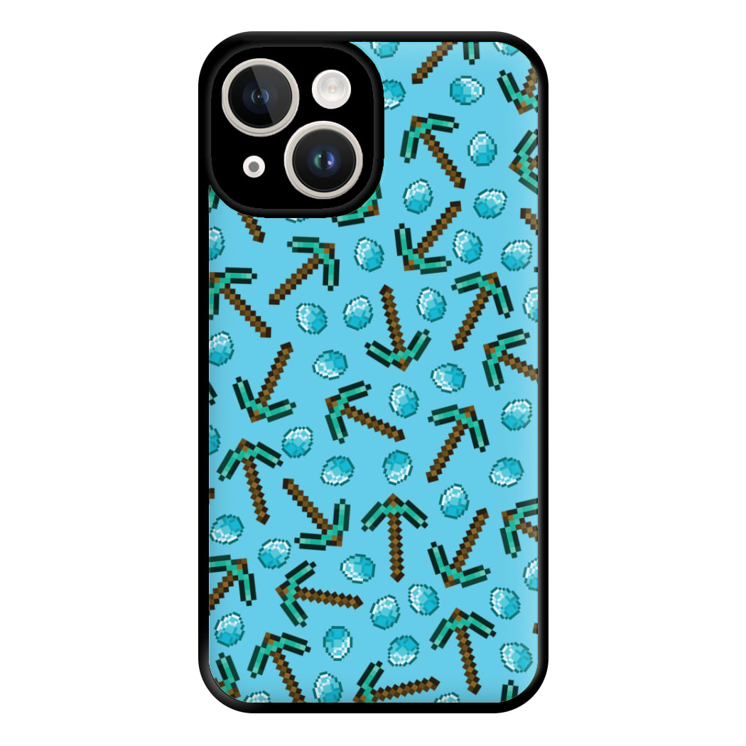 Diamond Axe Pattern Phone Case for iPhone 14