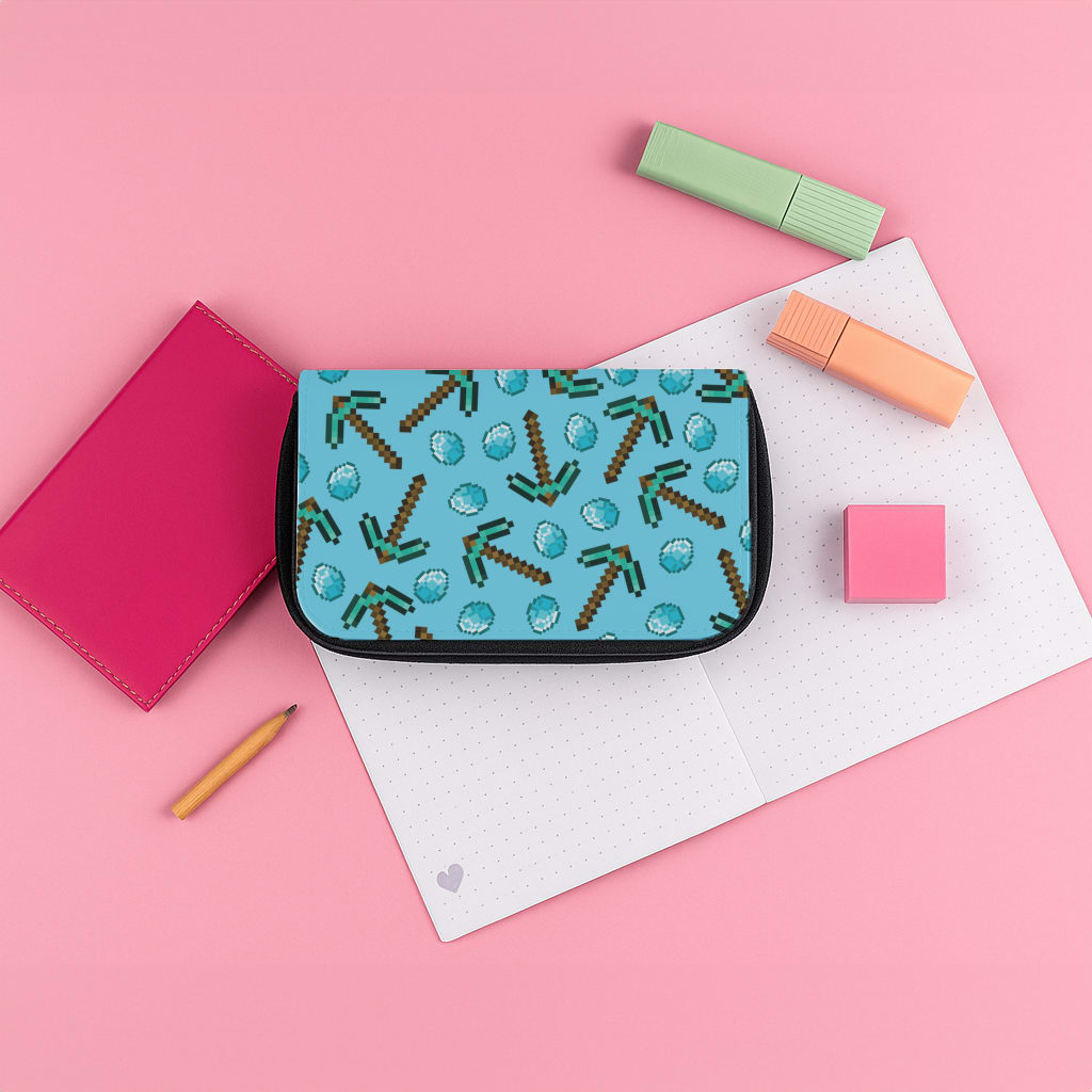 Diamond Axe Pattern Pencil Case