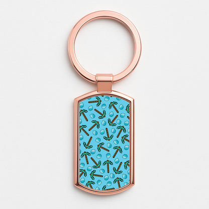 Diamond Axe Pattern Rose Gold Keyring