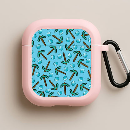 Diamond Axe Pattern Pink AirPods Case