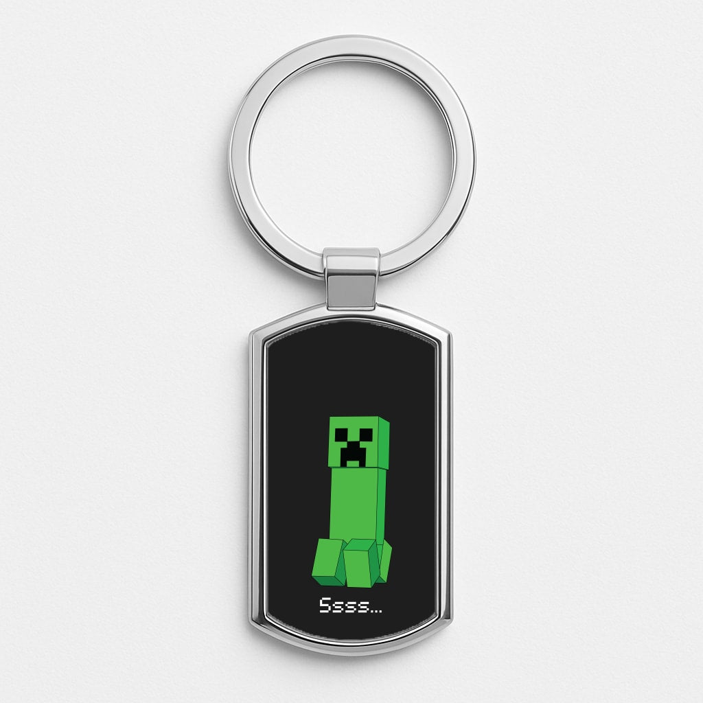 Creeper Standing Silver Keyring