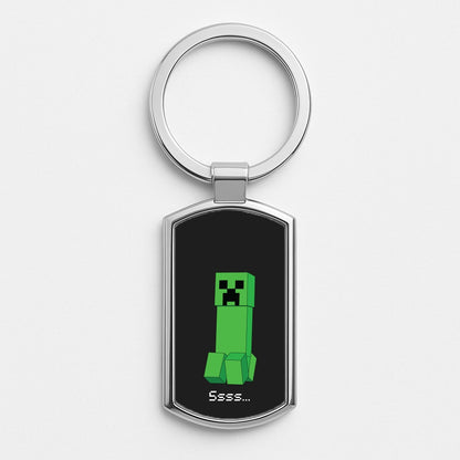 Creeper Standing Silver Keyring