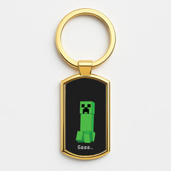Creeper Standing Gold Keyring