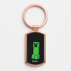 Creeper Standing Rose Gold Keyring