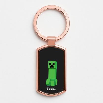 Creeper Standing Rose Gold Keyring