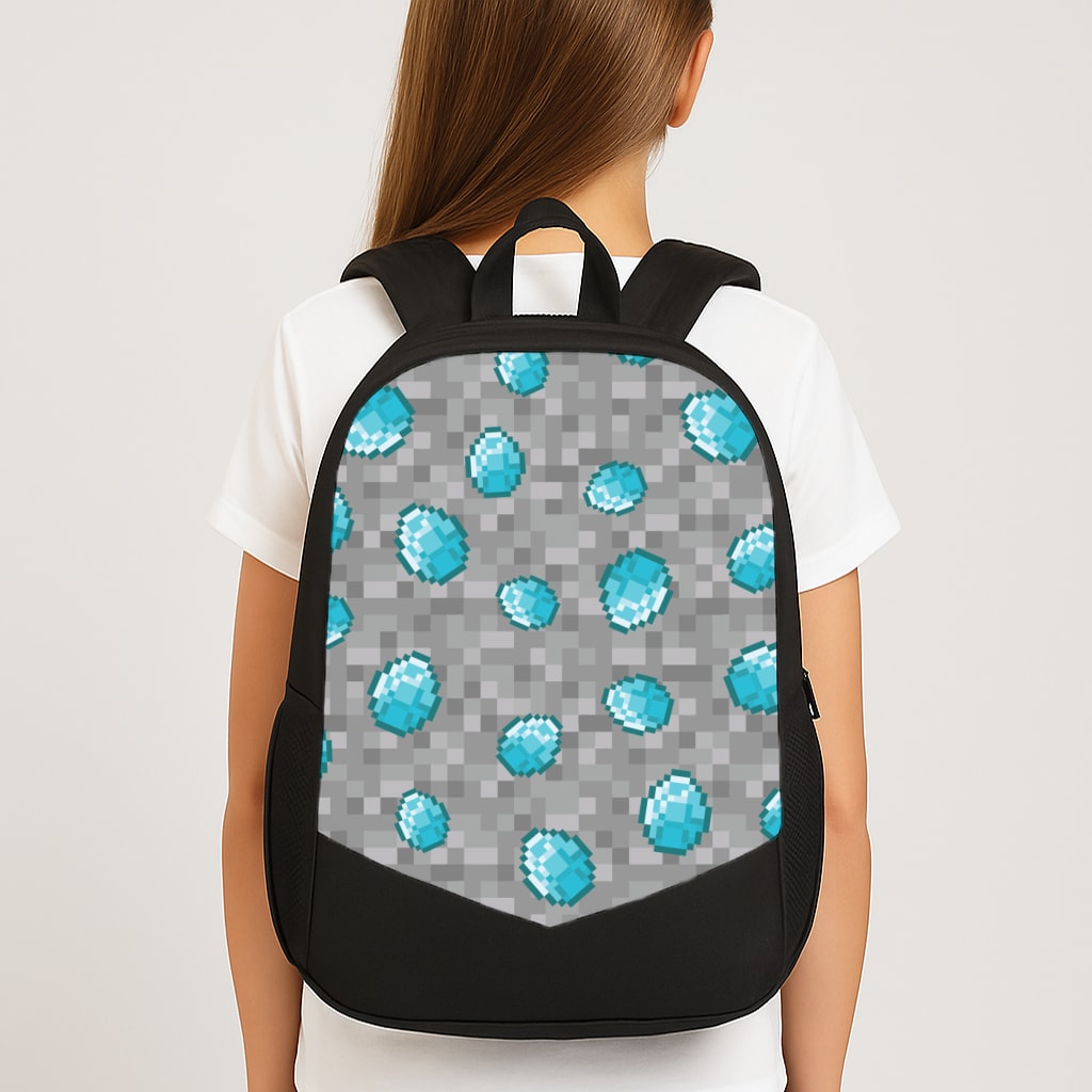 Diamond Pattern Large School Bag