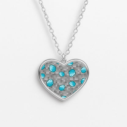 Diamond Pattern Heart Necklace