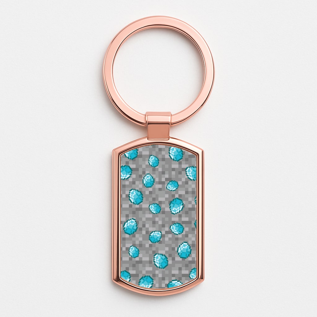 Diamond Pattern Rose Gold Keyring