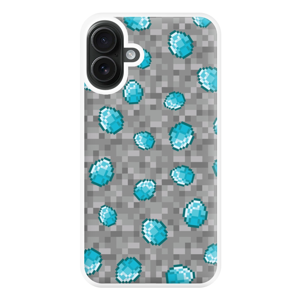 Diamond Pattern Phone Case for iPhone 16 Plus