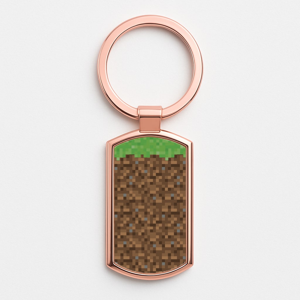 Dirt Block Rose Gold Keyring