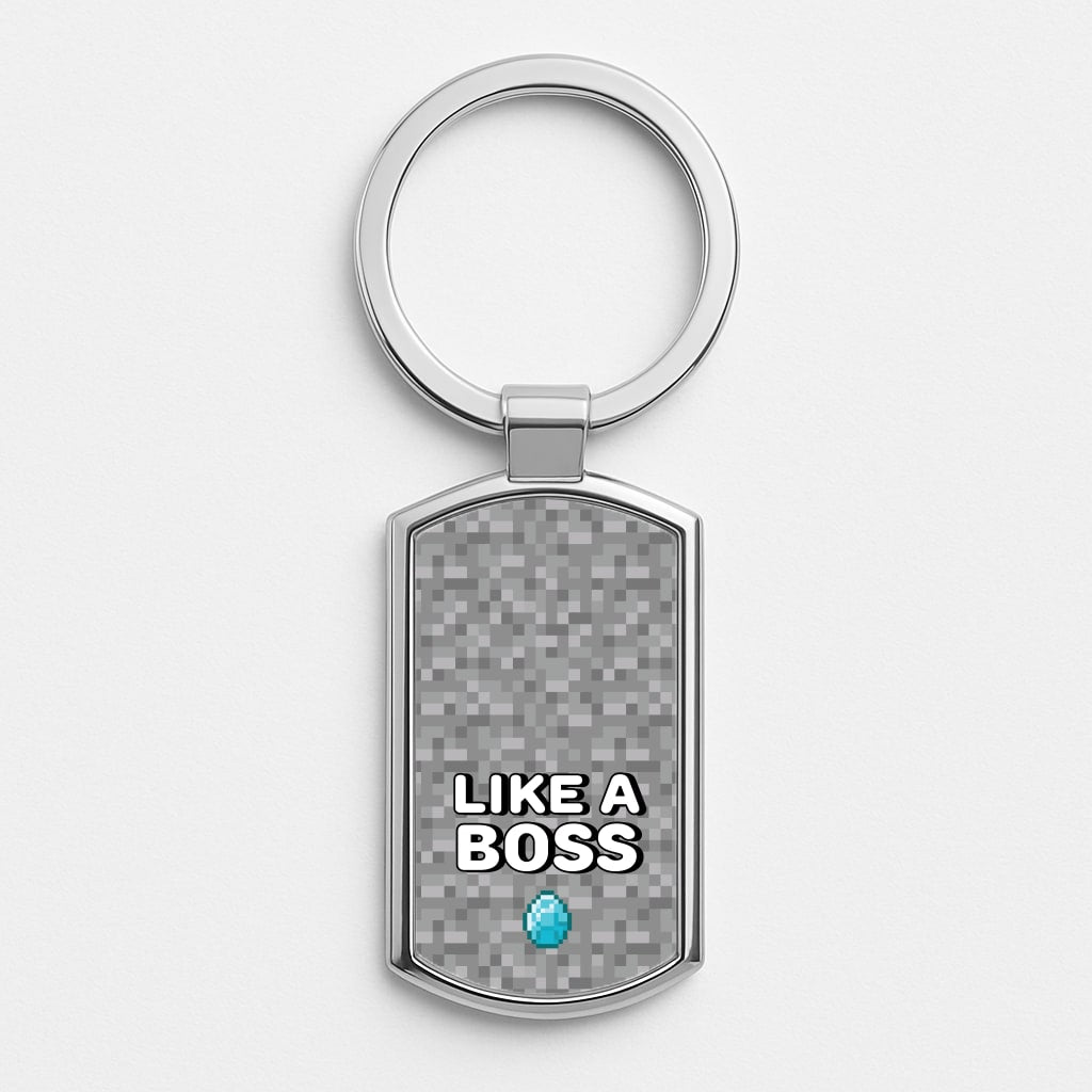 Like A Boss Silver Keyring
