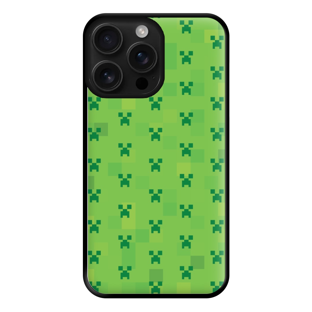 Creeper Pattern Green Phone Case