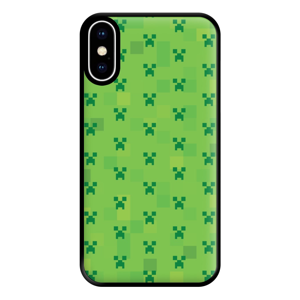 Creeper Pattern Green Phone Case for iPhone XS Max