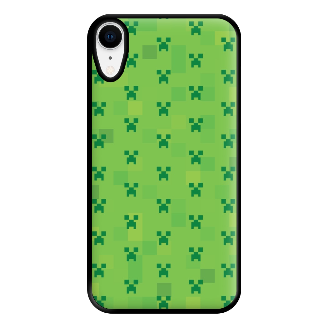 Creeper Pattern Green Phone Case for iPhone XR