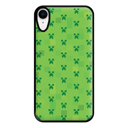 Creeper Pattern Green Phone Case for iPhone XR