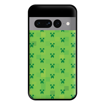 Creeper Pattern Green Phone Case for Google Pixel 7 Pro