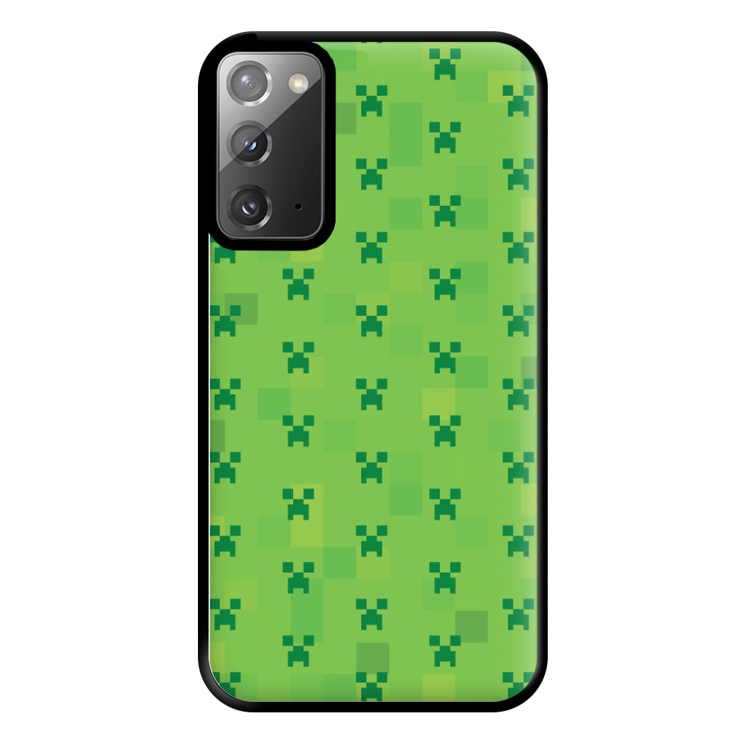 Creeper Pattern Green Phone Case for Galaxy Note 20 Ultra