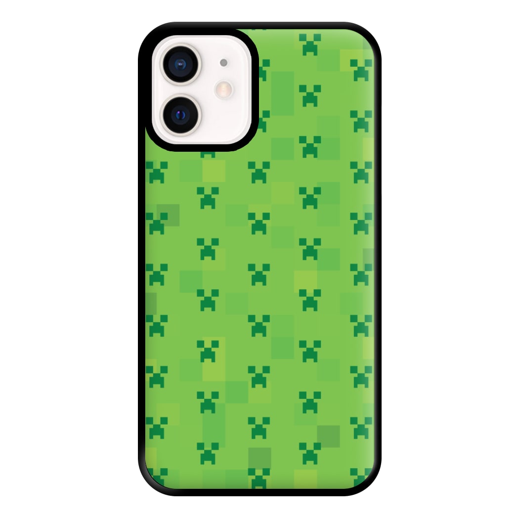 Creeper Pattern Green Phone Case for iPhone 12 Mini