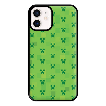 Creeper Pattern Green Phone Case for iPhone 12 Mini