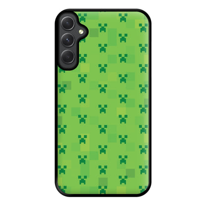 Creeper Pattern Green Phone Case for Galaxy A54