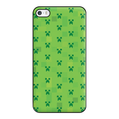 Creeper Pattern Green Phone Case for iPhone 5 / 5s / SE 2016