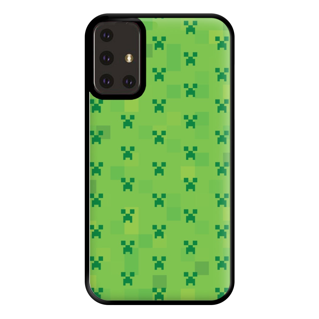 Creeper Pattern Green Phone Case for Galaxy A71