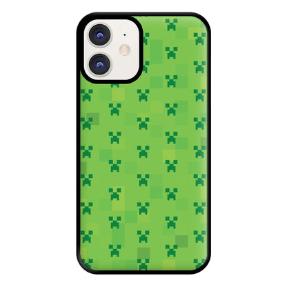 Creeper Pattern Green Phone Case for iPhone 11