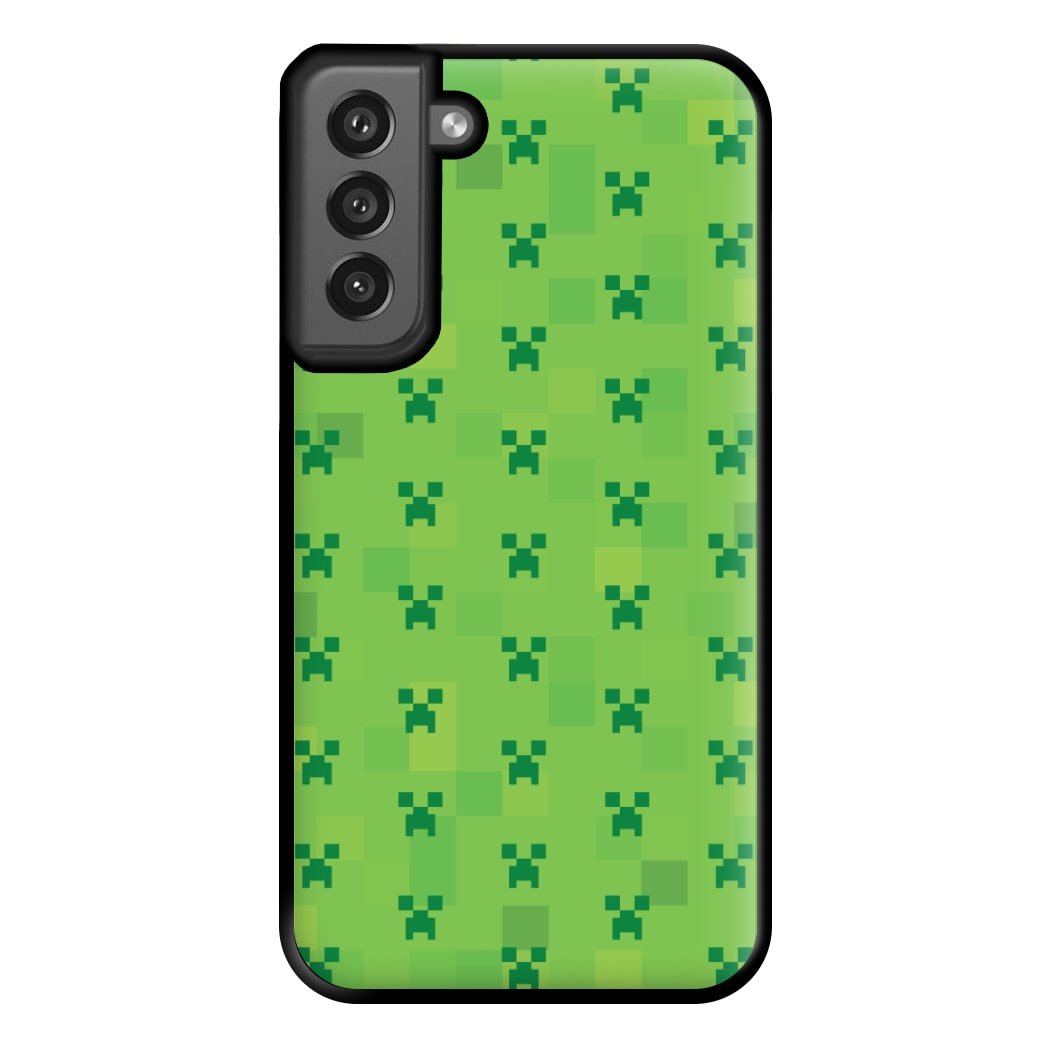 Creeper Pattern Green Phone Case for Galaxy S21FE