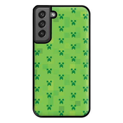 Creeper Pattern Green Phone Case for Galaxy S21FE