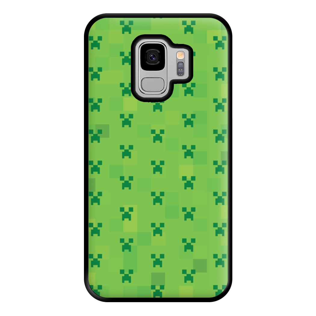 Creeper Pattern Green Phone Case for Galaxy S9 Plus