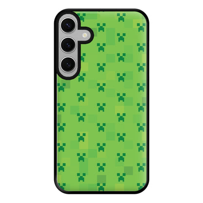 Creeper Pattern Green Phone Case for Galaxy S24FE