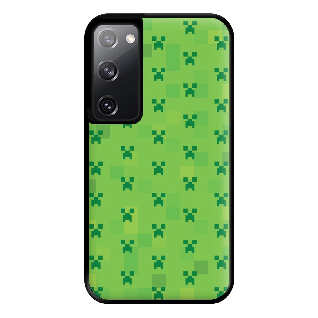 Creeper Pattern Green Phone Case for Galaxy S20