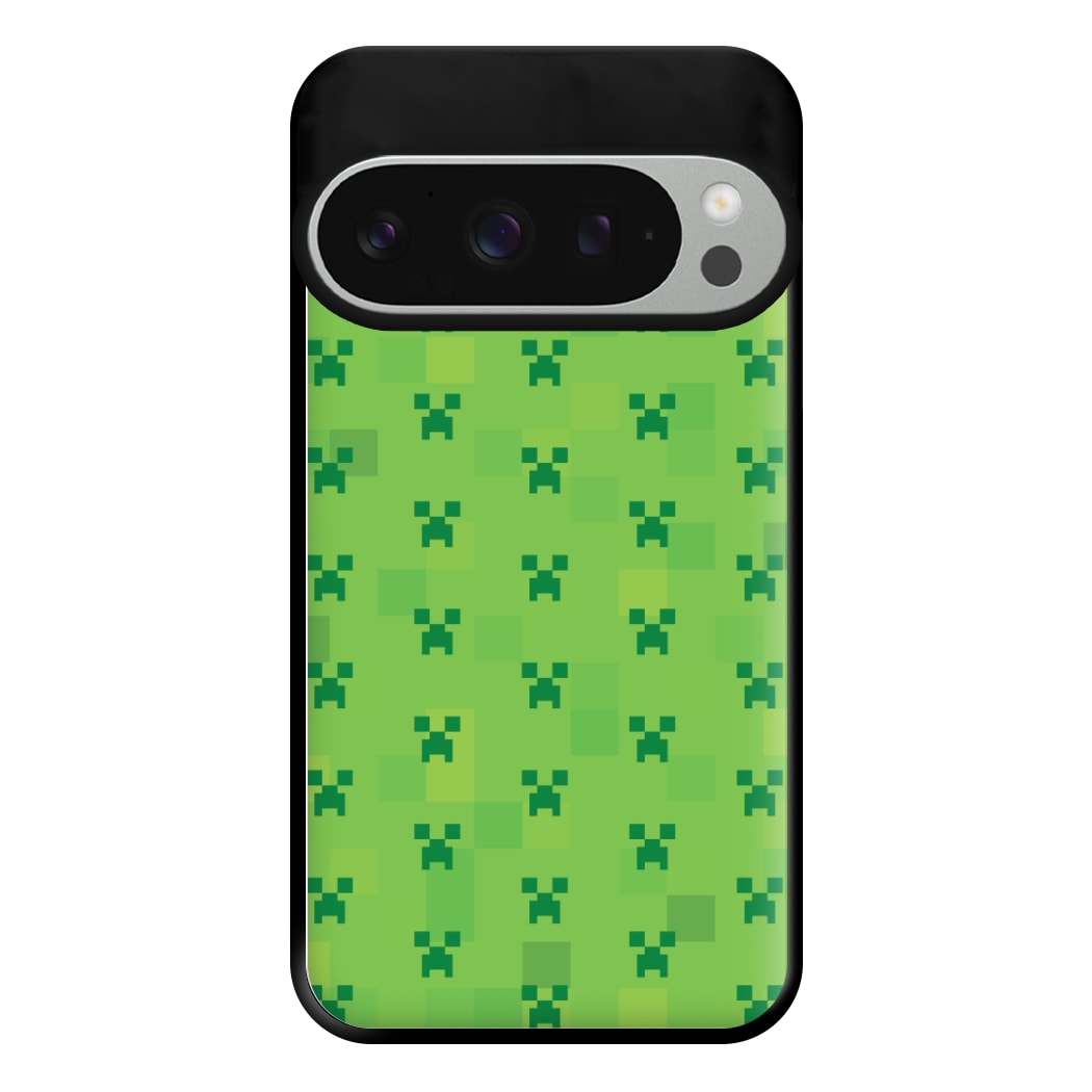 Creeper Pattern Green Phone Case for Google Pixel 9 Pro XL