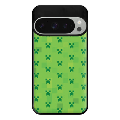 Creeper Pattern Green Phone Case for Google Pixel 9 Pro XL