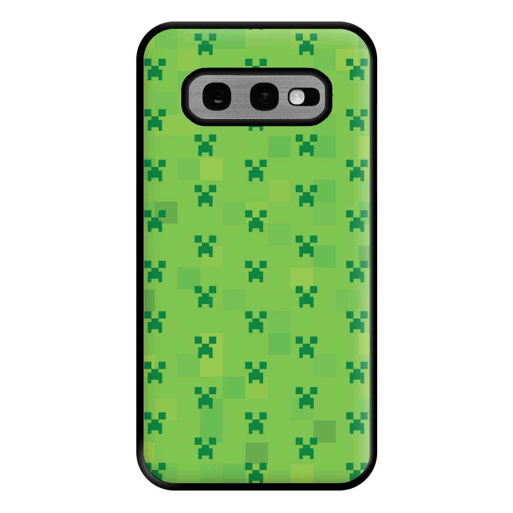 Creeper Pattern Green Phone Case for Galaxy S10e