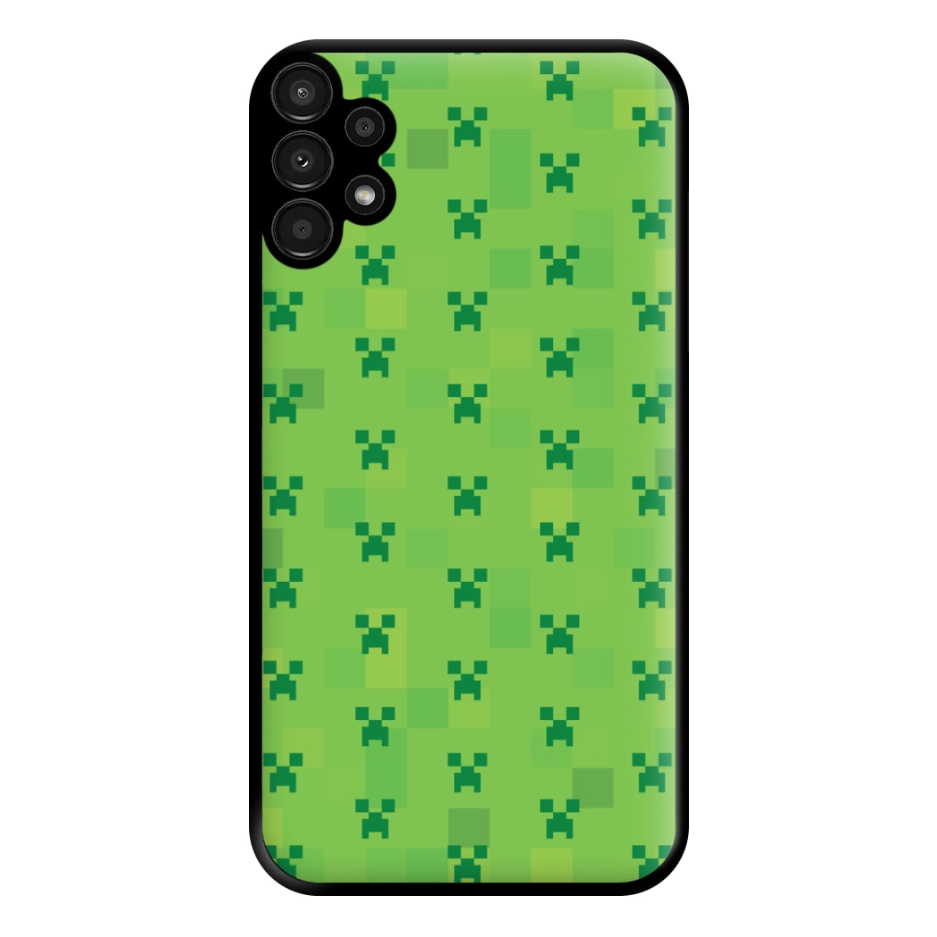 Creeper Pattern Green Phone Case for Galaxy A13