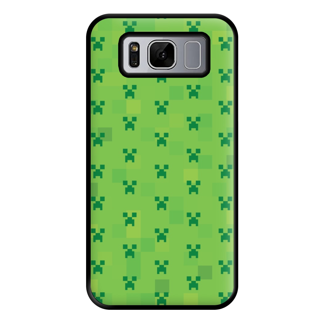 Creeper Pattern Green Phone Case for Galaxy S8 Plus