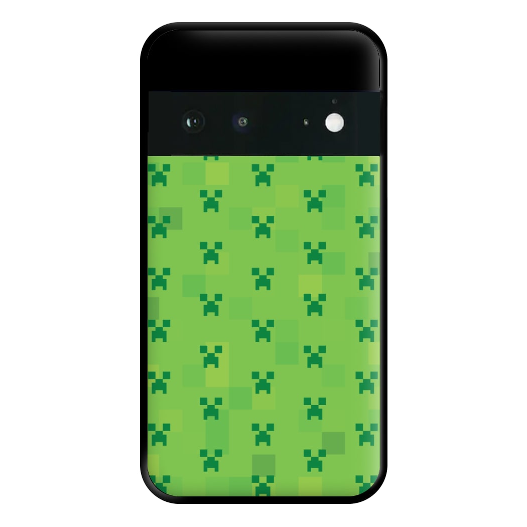 Creeper Pattern Green Phone Case for Google Pixel 6a