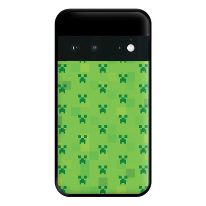 Creeper Pattern Green Phone Case for Google Pixel 6a