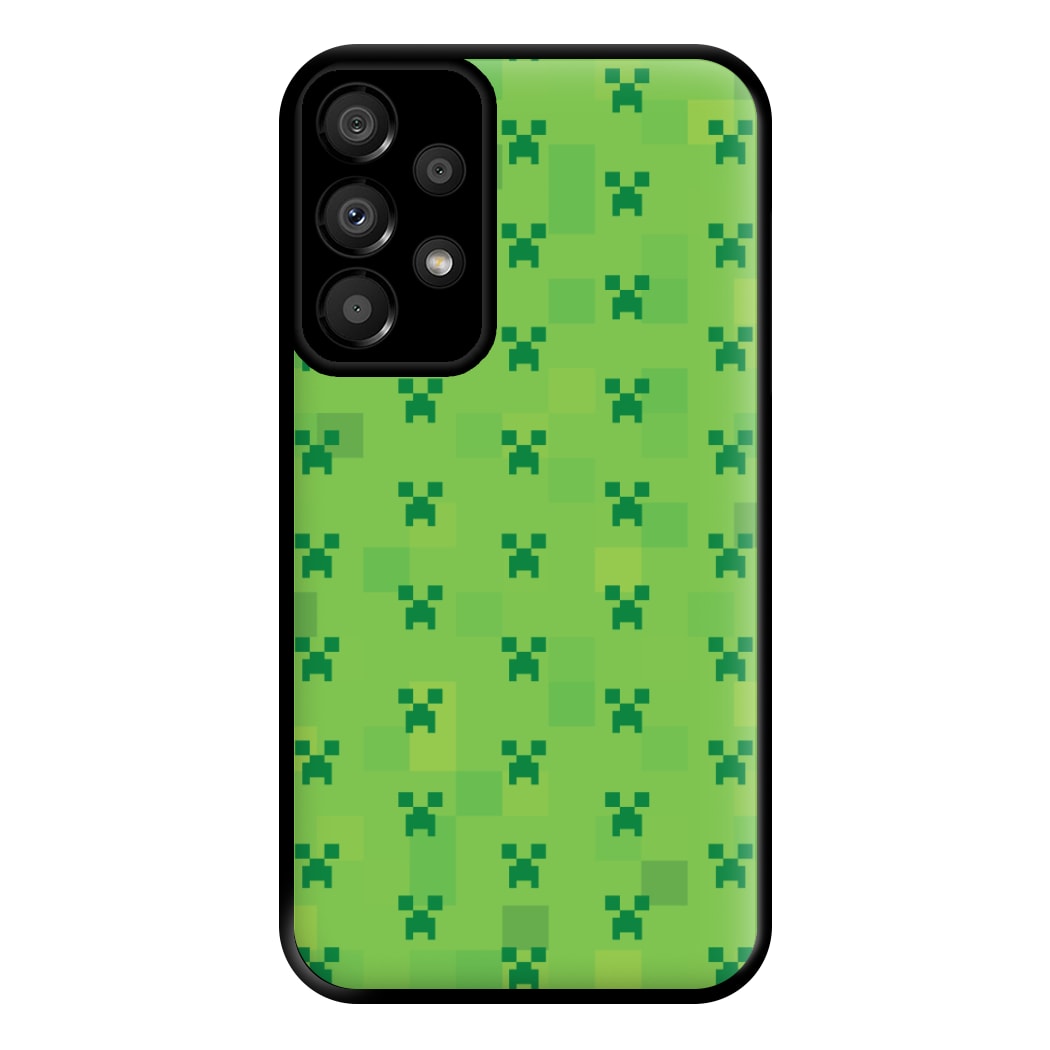 Creeper Pattern Green Phone Case for Galaxy A33