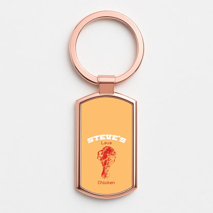 Steve's Lava Chicken Rose Gold Keyring